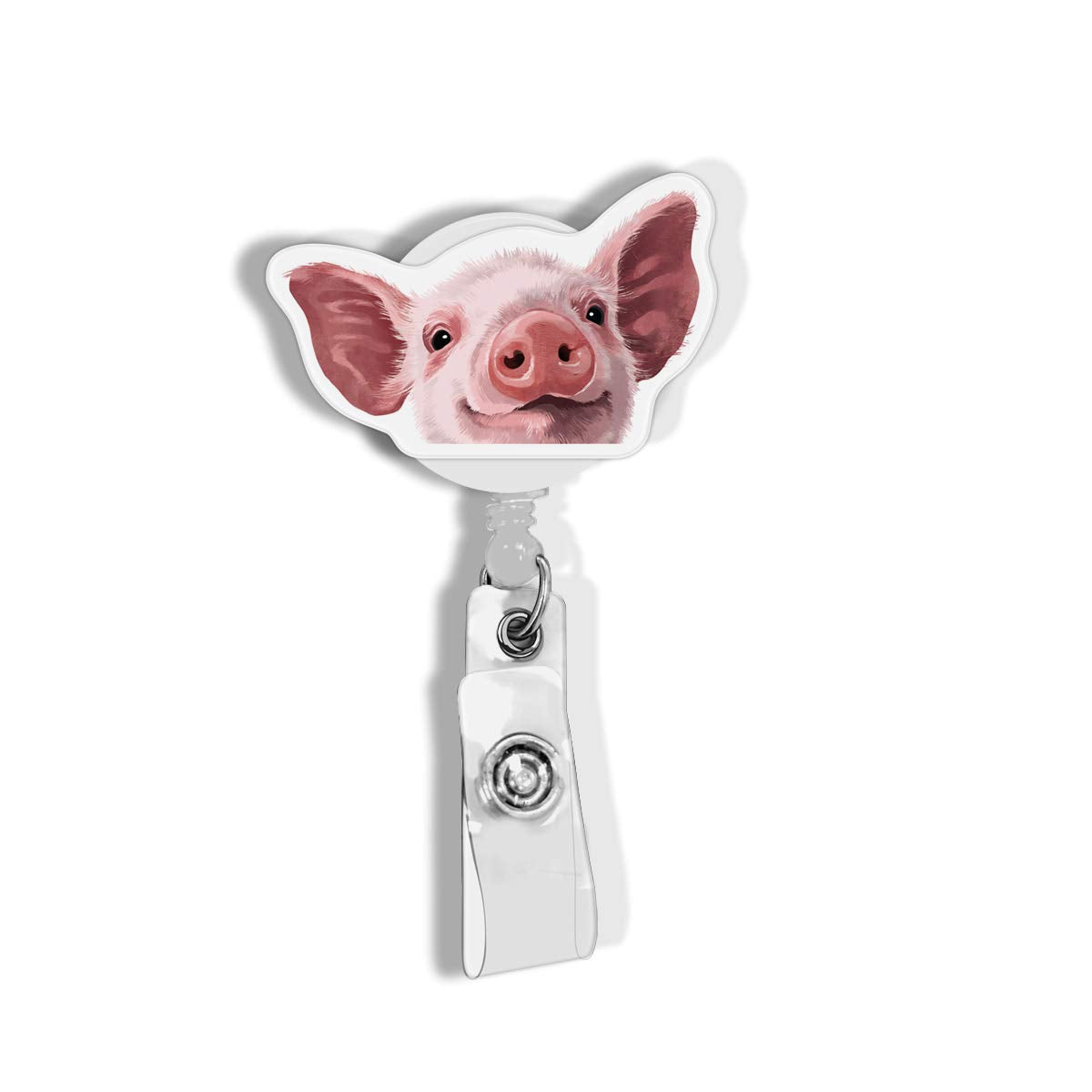 Wirester Retractable Badge Reel Id Holder With Alligator Clip For Office Worker, Medical Staffs, Student - Red Panda
