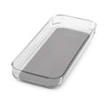 madesmart Bin - 15.75 x 6.88 in | Light Grey | Clear Soft Grip Collection | Soft-grip Lining | Non-slip Feet | BPA-free