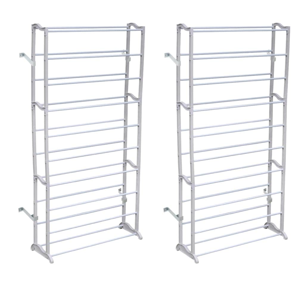 Vidaxl 2Pcs 40 Pair 10Tier Shoe Tower Rack Free Standing Storage Organizer Space Saving