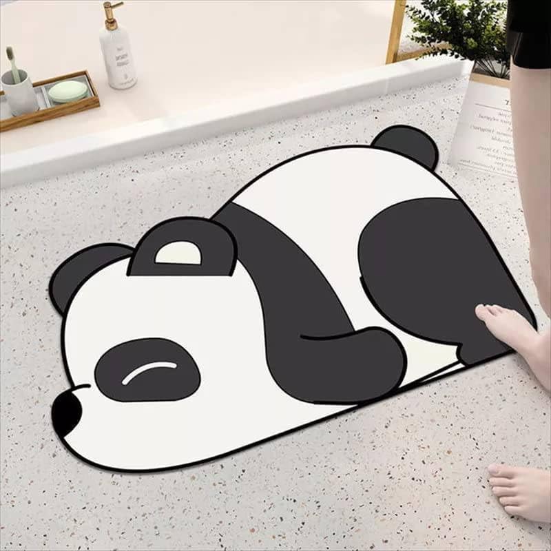 HELIMIX Cute Panda Bath Mat AntiSlip Cartoon Bathroom Rug for Kids & Adults  Ultra Soft, Quick Dry, Water Absorbent Mat for Sh