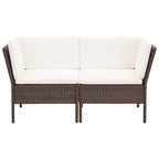 vidaXL Outdoor Patio Lounge Set with Cushions - 6 Piece, Poly Rattan, Brown, Modular Design, Weather-Resistant, Comfortable and Modern Seating.
