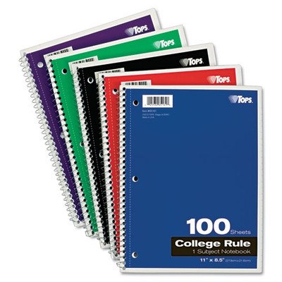 Wirebound 1-Subject Notebook, College Rule, 100 Sheets/Pad [Set Of 2]