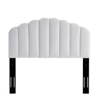 Modway Veronique Channel Tufted Performance Velvet Upholstered Full/Queen Headboard In White