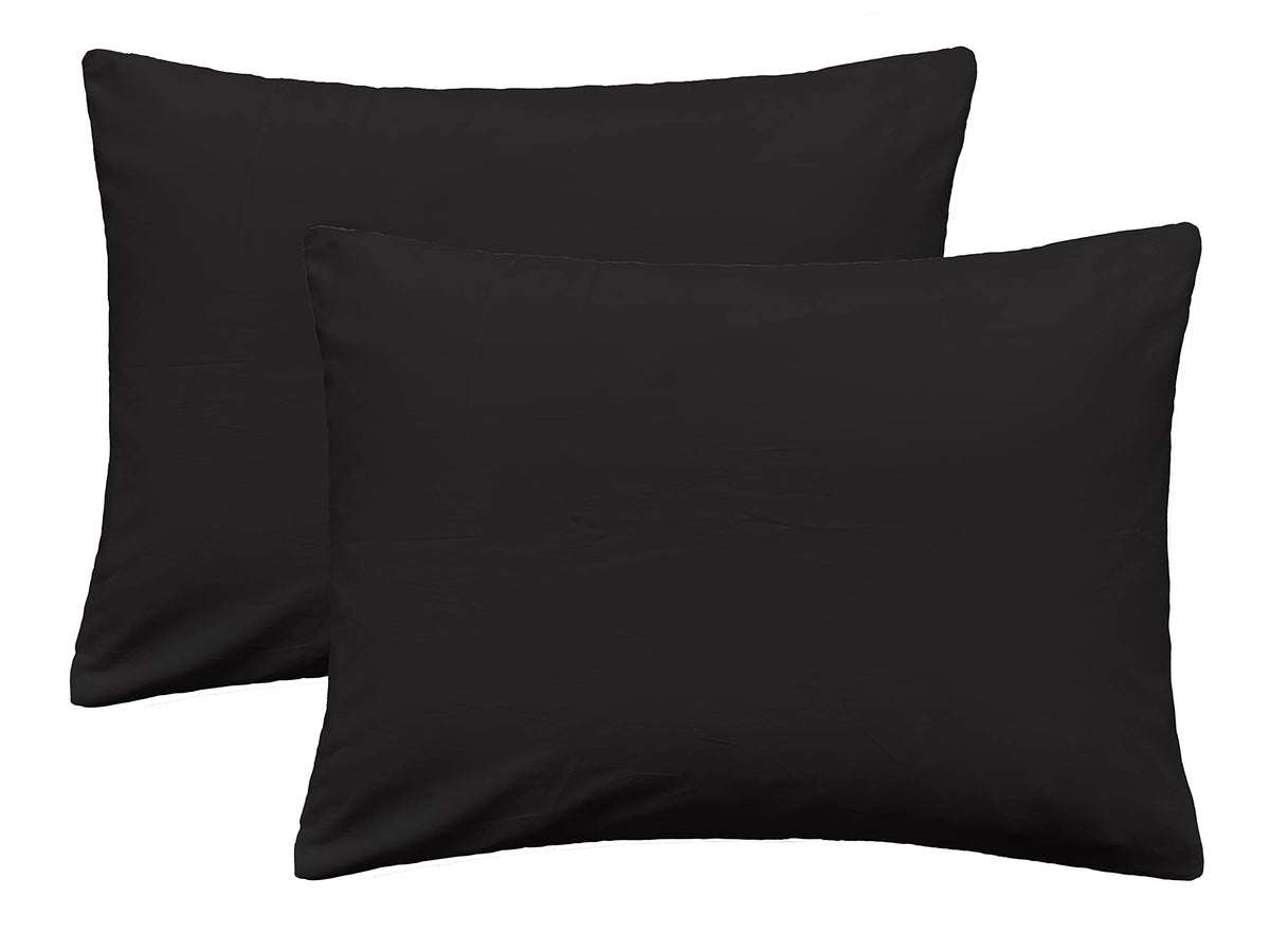 Imaylex Soft 100% Egyptian Cotton Zipper Pillow Case, Cozy And Lightweight Pillowcase, Set Of 2, Black, Standard, 20' X 26'