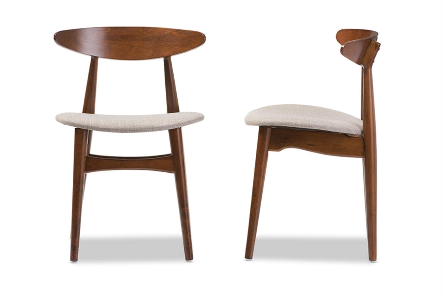 Baxton Studio Flora Dining Chair in Light Gray (Set of 2)