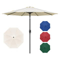 Yssoa 9' Patio Umbrella Outdoor Table Market Yard Umbrella With 8 Sturdy Ribs, Beige