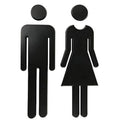 Rjwkaz 7.8' Premium Bathroom Sign Acrylic Adhesive Backed Men'S And Women'S Toilet Sign (Black)