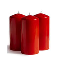 CANDWAX 3x6 Pillar Candles Set of 3 - Red Christmas Candles Pillar - 80-Hour Burn Time Self-Extinguishing Long Lasting Candles f