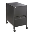 Safco 5364BL Locking Mobile Tub File with Drawer Letter Size 17w x 26d x 28h Black