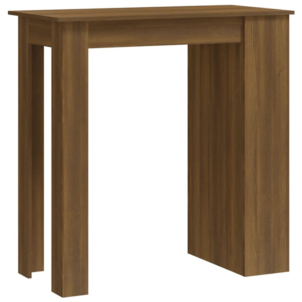 vidaXL Bar Table with Storage Rack Brown Oak 40.2&quot;x19.7&quot;x40.7&quot; Chipboard