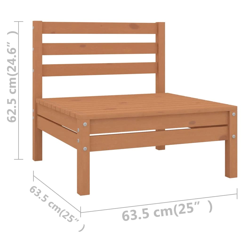 vidaXL Solid Pinewood Patio Lounge Set 11 Piece Garden Outdoor Terrance Backyard Furniture Set Wooden Lounge Sofa Seating Chair Seat Honey Brown