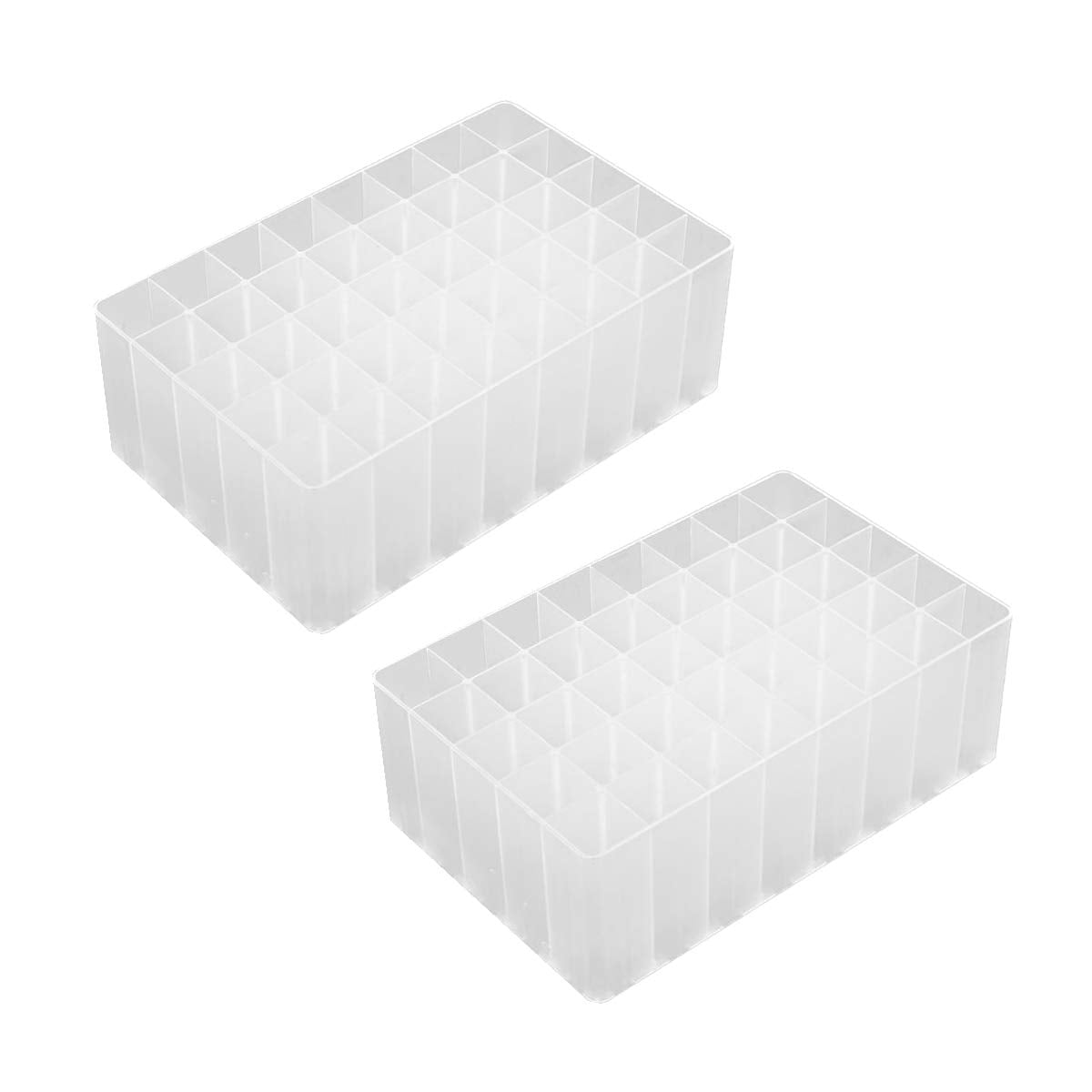 Chris.W 2 Pack 40-Slot Art Markers Pen Holder Desk Stand Organizer Storage Tray Marker Empty Storage Pack(Clear)