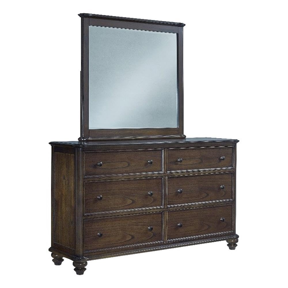 Progressive Furniture Pearson Dresser with Mirror, Aged Oak