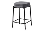 Monarch Specialties I 2226 Barstool, Counter Height, Set of 2, Kitchen, Grey Fabric, Black Metal, Contemporary, Modern