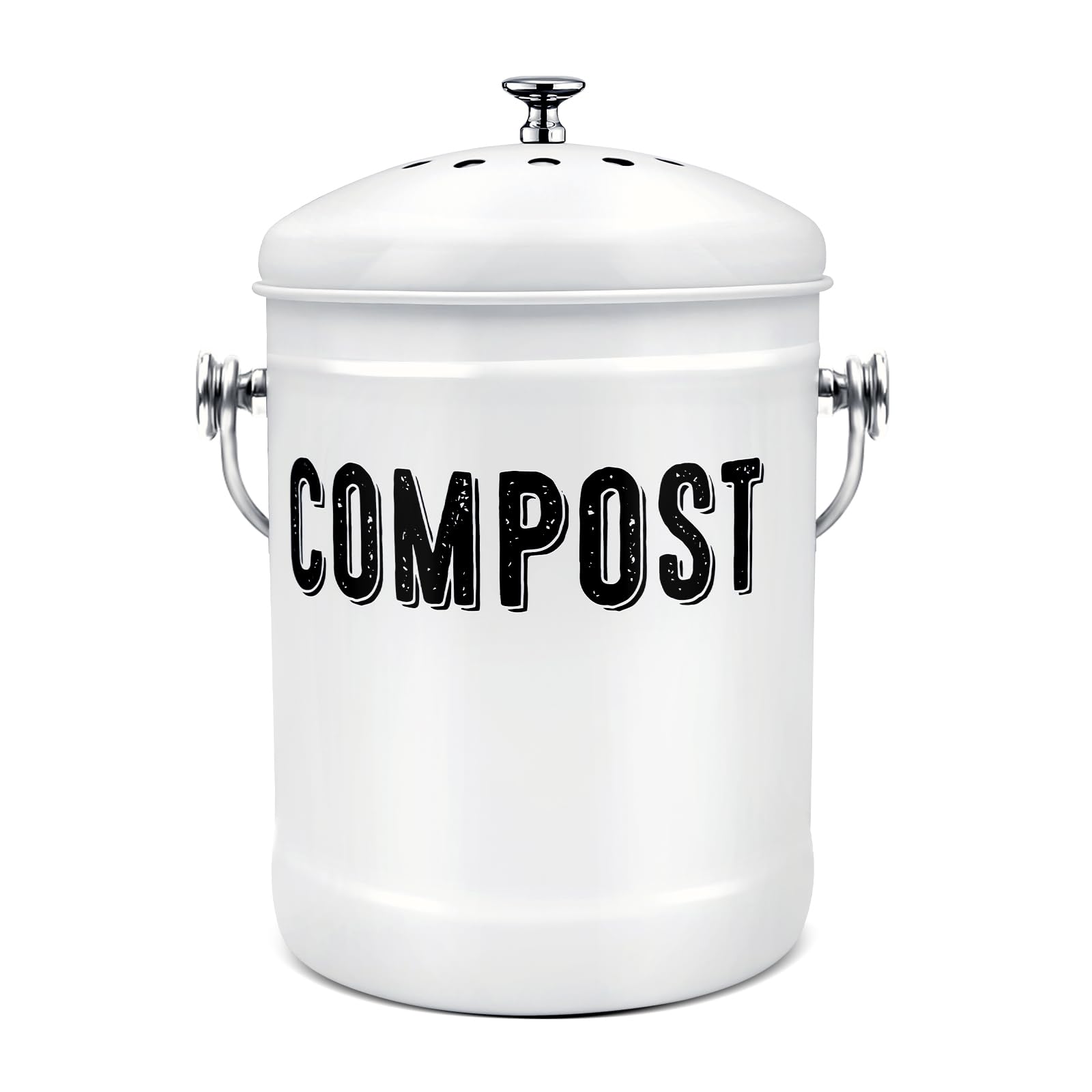 Compost Bin Kitchen, ENLOY Countertop Compost Bin with Lid Use for Kitchen Food Waste, Powder Coated Rust Proof Odorless Compost