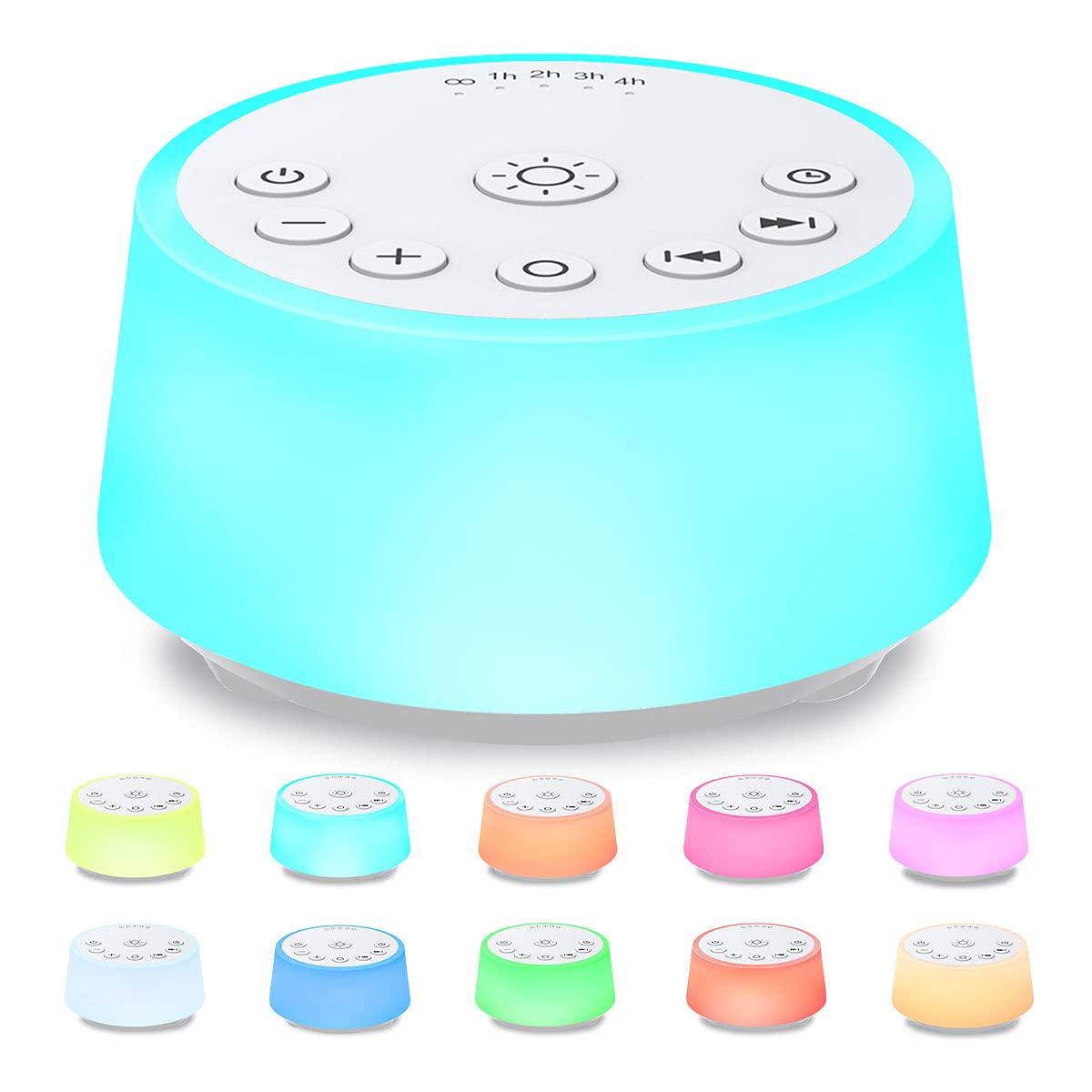 Color Noise Sound Machines with 10 Colors Night Light 25 Soothing Sounds and Sleep White Noise Machine 32 Volume Levels 5 Timers