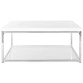 Safavieh Home Malone Glam White and Chrome Coffee Table, 0
