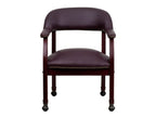 Flash Furniture Diamond Burgundy LeatherSoft Conference Chair with Accent Nail Trim and Casters