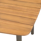vidaXL Solid Acacia Wood and Steel Patio Table - Outdoor Industrial Dining Table with Rustic Design, Brown, Easy Assembly and Maintenance, 59"x35.4"x28.3"