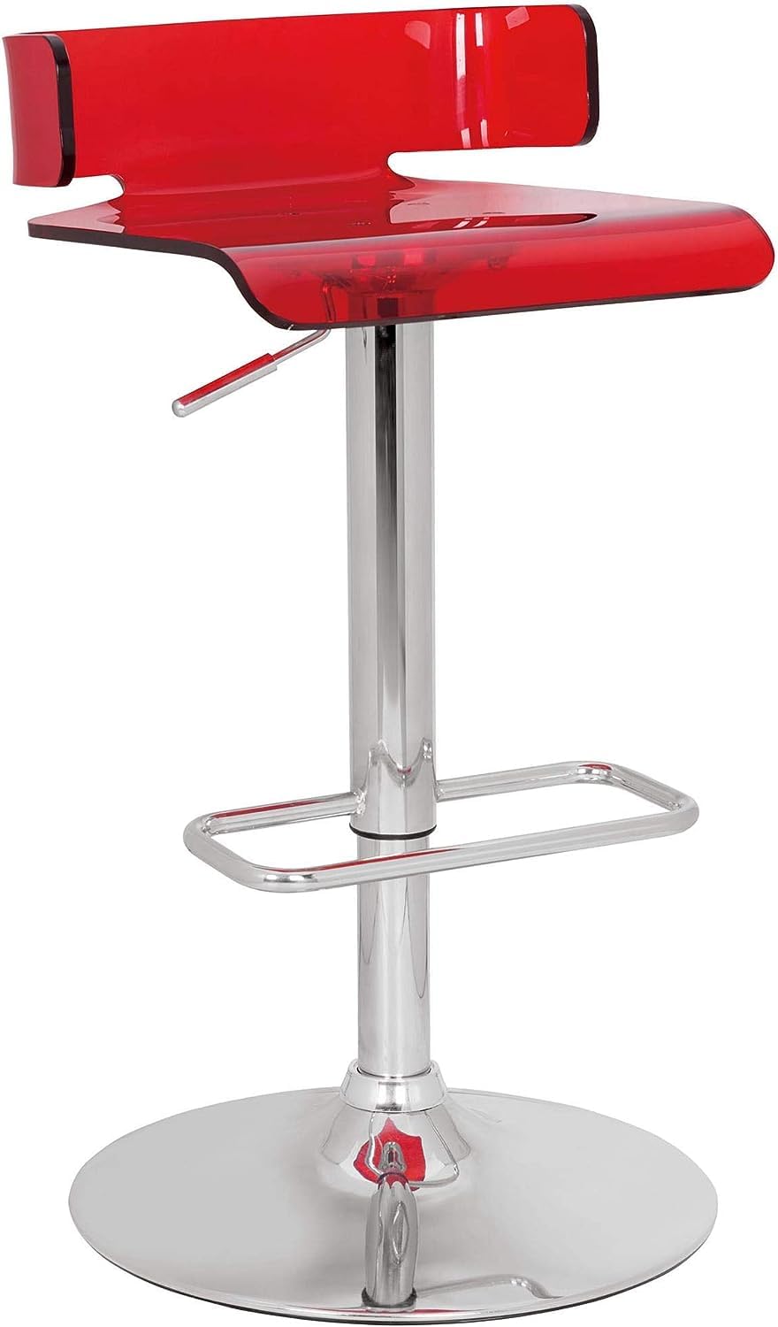 Acme Rania Swivel Adjustable Bar Stool In Red