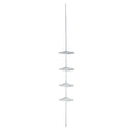 Zenna Home 2104W Bathtub and Shower Tension Corner Caddy, 10.5 x 97-Inches, White