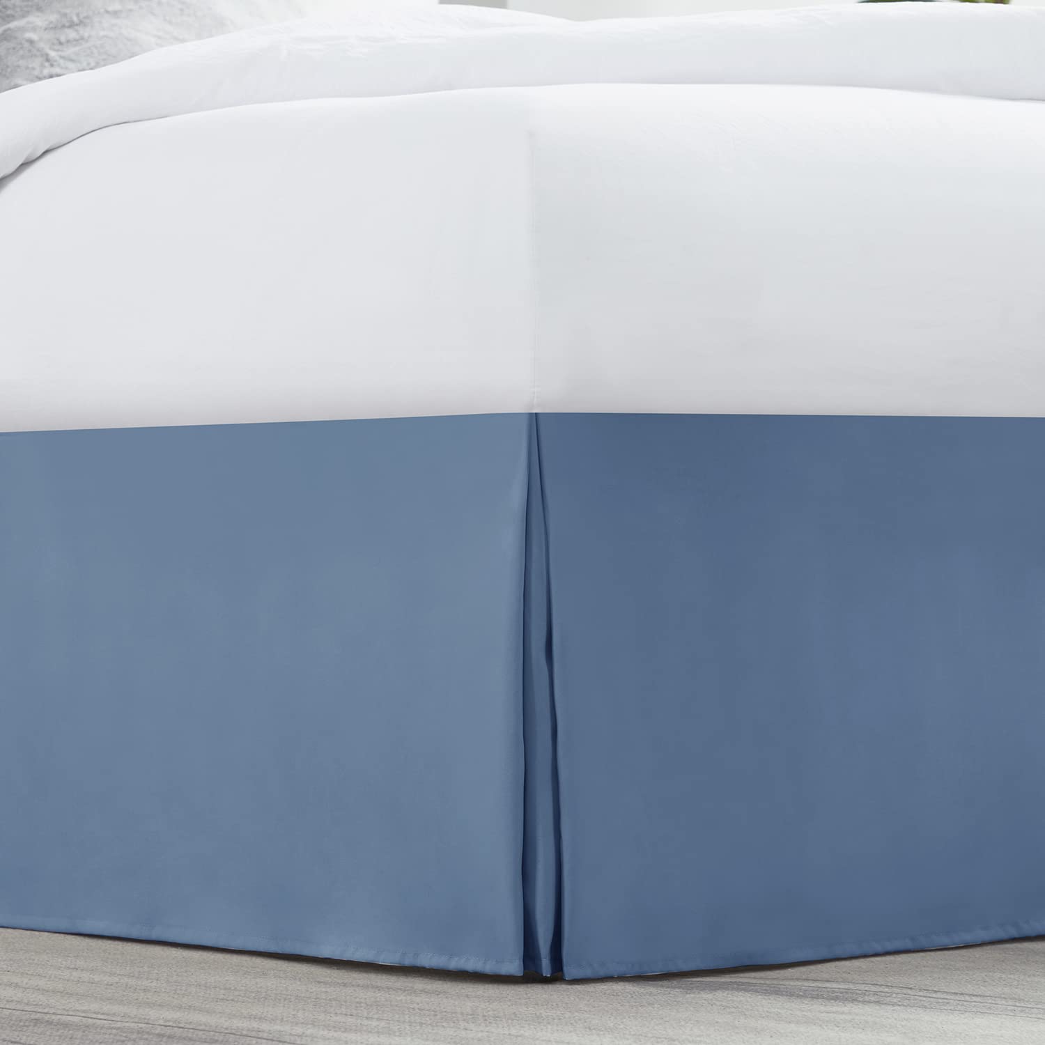 Nestl Blue Heaven Bed Skirt Cal King Size - Cal King Bed Skirt 14 Inch Drop - Brushed Microfiber Bed Skirts - Hotel Quality Pleated Bed Skirt - Shrinkage & Fade Resistant