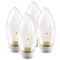 612 Vermont Ultra Bright, Battery Operated LED Window Candle Replacement Bulbs, VT-1935-R4-W, for White Candlesticks (4 Bulbs/Pa