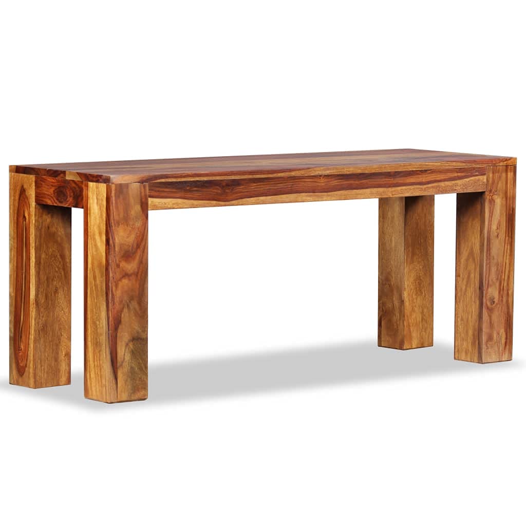 vidaXL Solid Sheesham Wood Bench with Sturdy Construction, Easy Assembly and Unique Wood Grains, Finished in Honey Brown - Home Décor Bench with Multi-Purpose Use