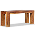 vidaXL Solid Sheesham Wood Bench with Sturdy Construction, Easy Assembly and Unique Wood Grains, Finished in Honey Brown - Home Décor Bench with Multi-Purpose Use