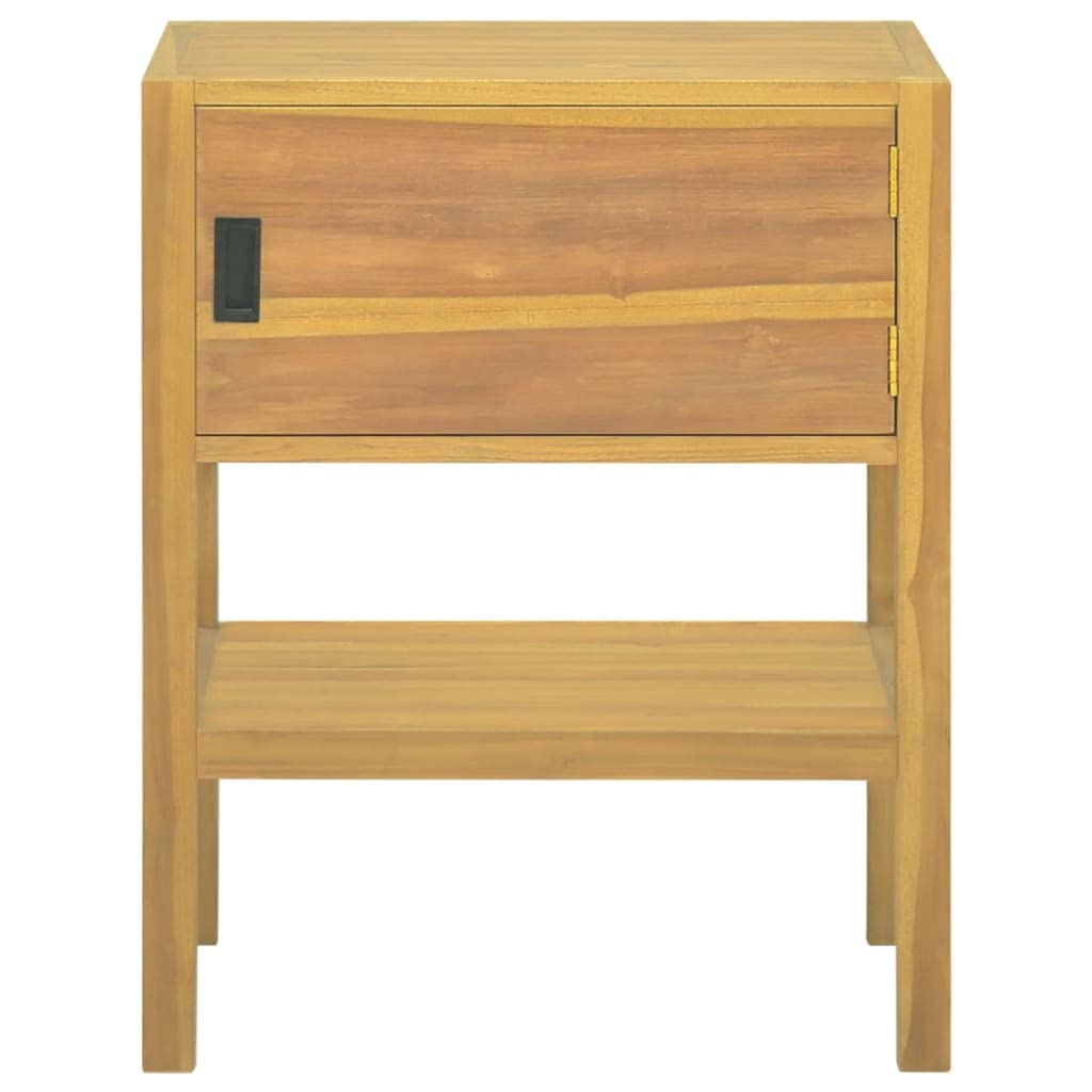 vidaXL Retro-Style Bathroom Cabinet with Solid Teak Wood Construction, Natural Finish, Ample Storage Solution