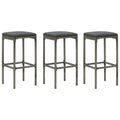 vidaXL 2/3/4/6x Bar Stool with Cushions Poly Rattan Counter Seat Multi Colors