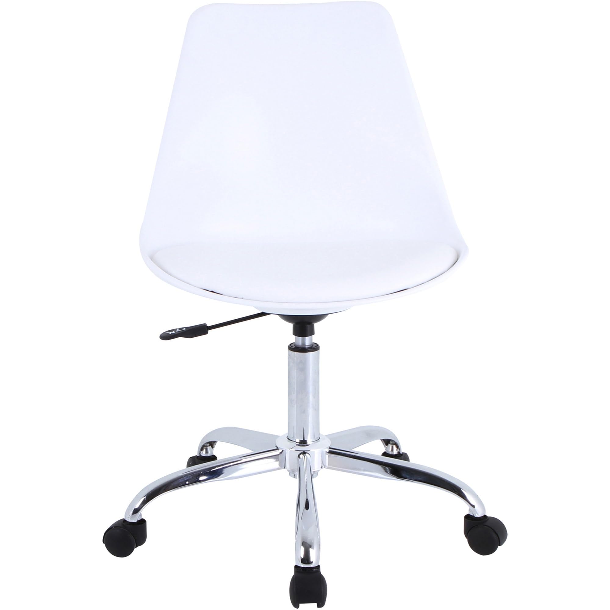 Lorell Plastic Shell Task Chair, 37.4&quot; x 23.9&quot; x 16.5&quot;, White