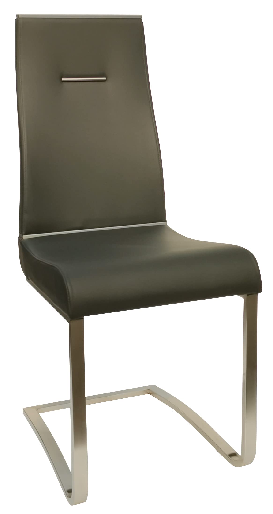 Neos Modern High Back Dining Chair, Set Of 2 (Dark Gray/Silver)