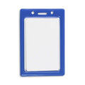 Vertical Color Frame Badge Holder, Pre-Punched Credit Card Size Id Card Holder, Use With Lanyards, Chains, Or Badge Clips - Roya