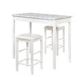 Lancer 3 Piece Tavern Set, White Faux Marble