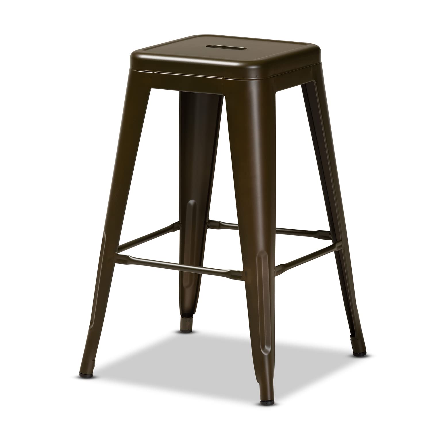 Baxton Studio Horton Modern and Contemporary Industrial Gunmetal Finished Metal 4-Piece Stackable Counter Stool Set