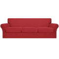 Easy-Going 4 Pieces Oversized Stretch Soft Couch Cover For Dogs - Washable Sofa Slipcover For 3 Separate Cushion Couch - Elastic
