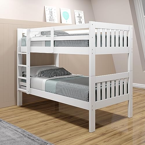 Donco Kids Austin Mission Twin Over Twin White Bunkbed