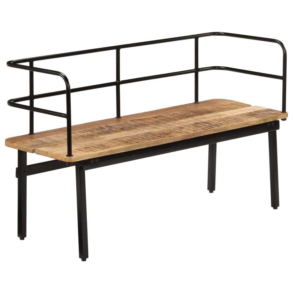 Vidaxl Bench, Entryway Bench, Hall Bench, Bedroom Bench For Living Room Dining Room Doorway Hallway, Industrial, Solid Mango Wood Iron Frame
