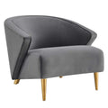 Modway Odyssey Performance Velvet Armchair with Gray Finish EEI-5038-GRY