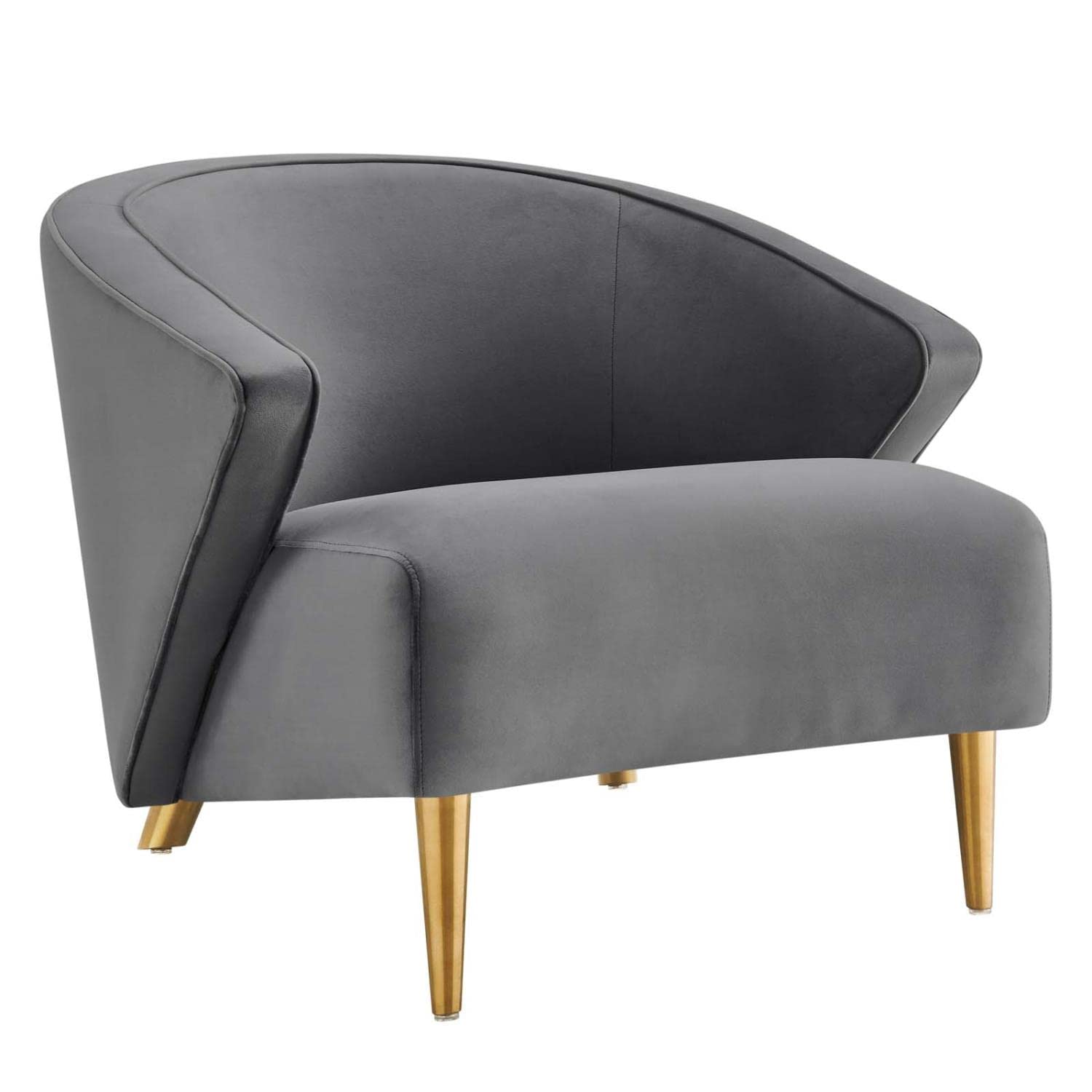 Modway Odyssey Performance Velvet Armchair with Gray Finish EEI-5038-GRY