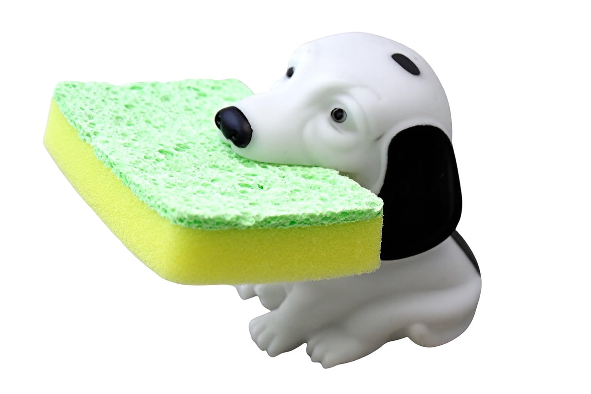 Dependable Industries inc. Essentials DogShaped Sponge Holder with Sponge  Cute White Dog Sink Organizer for Kitchen or Bathro