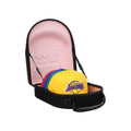 Lids Cap Luggage Container(Black Exterior/Pink Interior) - Durable Storage for Baseball Caps, Hat Organizer Holder for 6 Caps, H