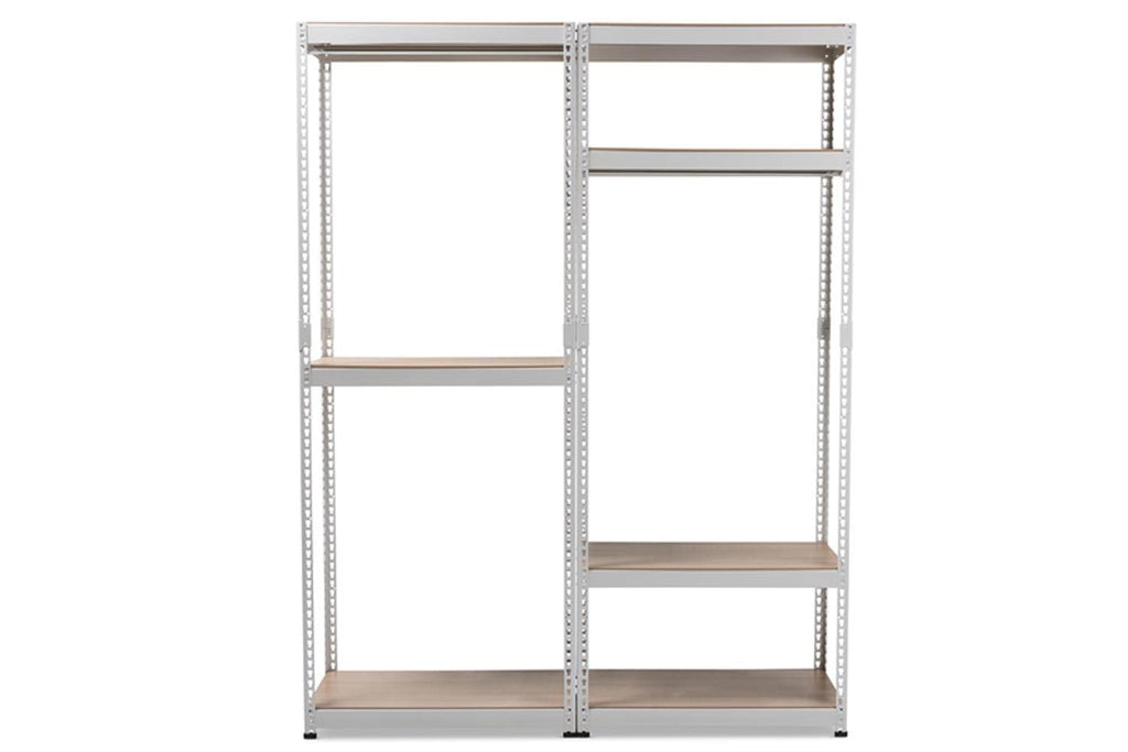 Baxton Studio Gavin 7 Shelf Metal Closet Storage Organizer in White