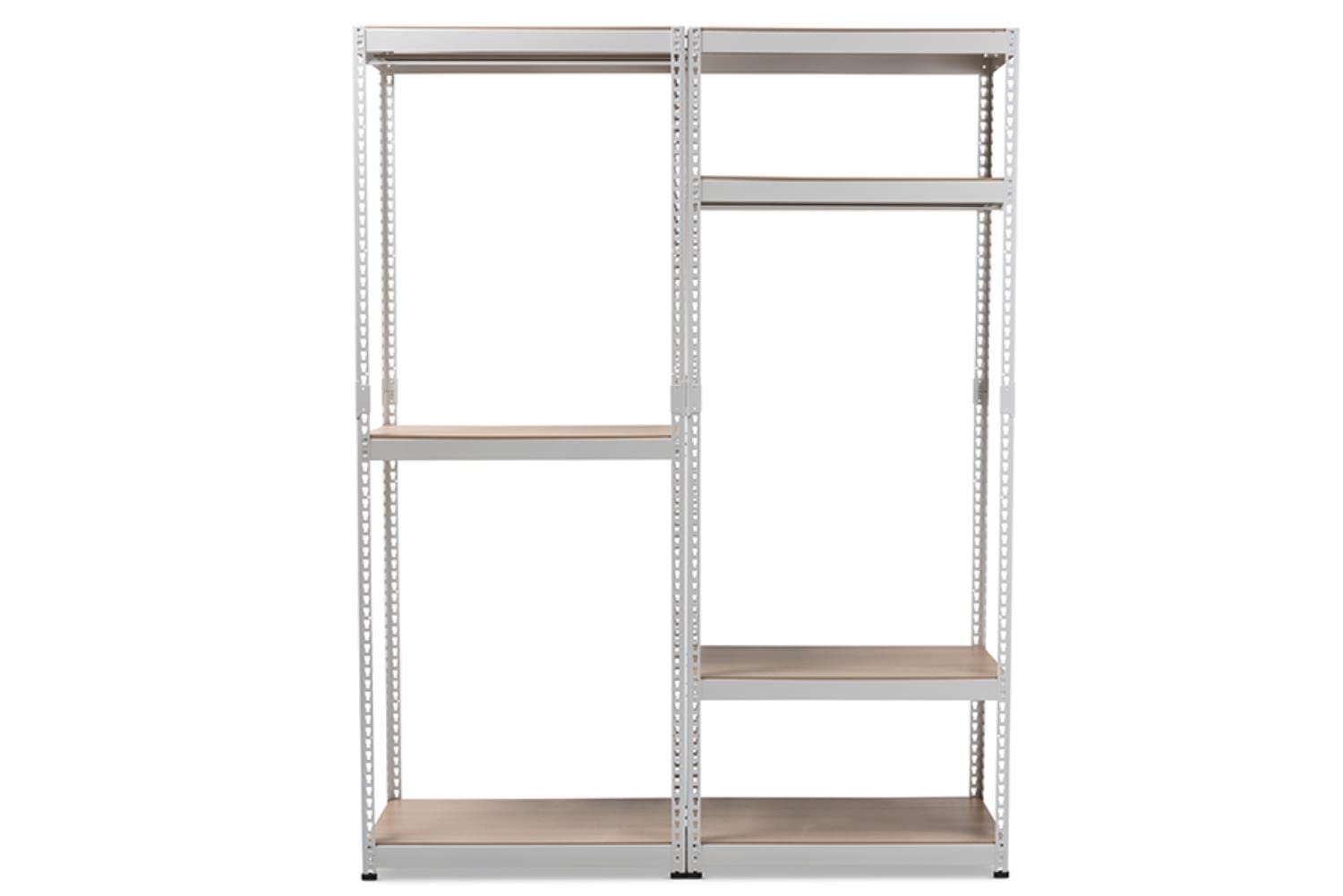 Baxton Studio Gavin 7 Shelf Metal Closet Storage Organizer in White