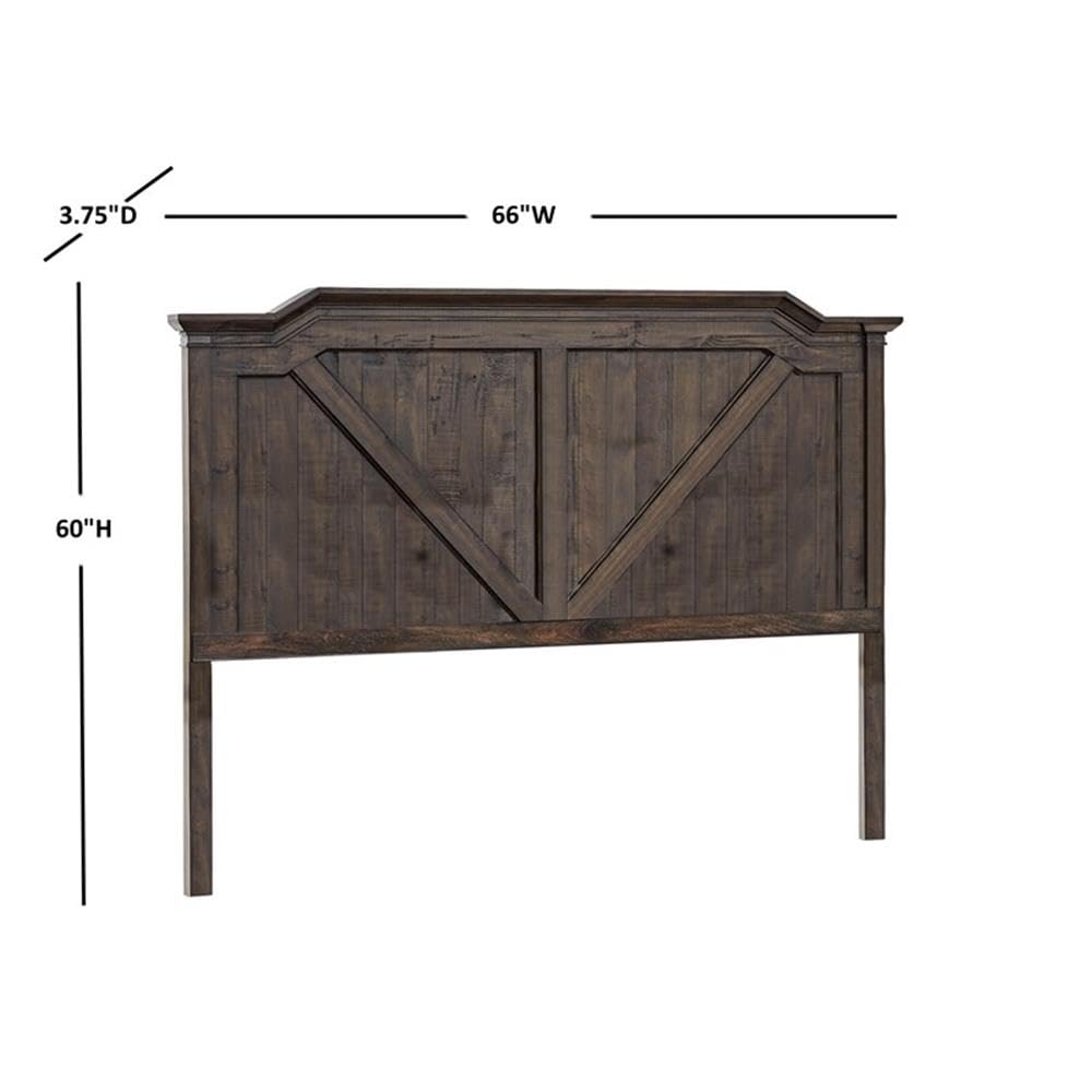 American Woodcrafters Farmwood Rustic Brown Wood Queen Panel Headboard