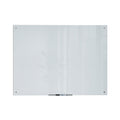 U Brands Glass Dry Erase Board, 47'X35', White Frosted Surface With Silver Grommets, Frameless, Includes Marker