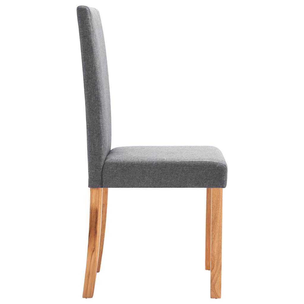 vidaXL Set of 2 Dining Chairs - Elegant and Timeless Design in Light Gray Fabric - Comfortable Seating Experience - Solid Wooden Legs for Durability