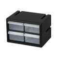 Ujeavette Removable Divider TransparentFront Drawer Cabinet Black Plastic Drawer Cabinet, S Combo Xl 4Dr