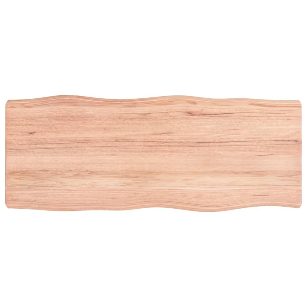vidaXL Solid Oak Wood Table Top with Live Edge - Light Brown - Versatile for Residential and Commercial Settings